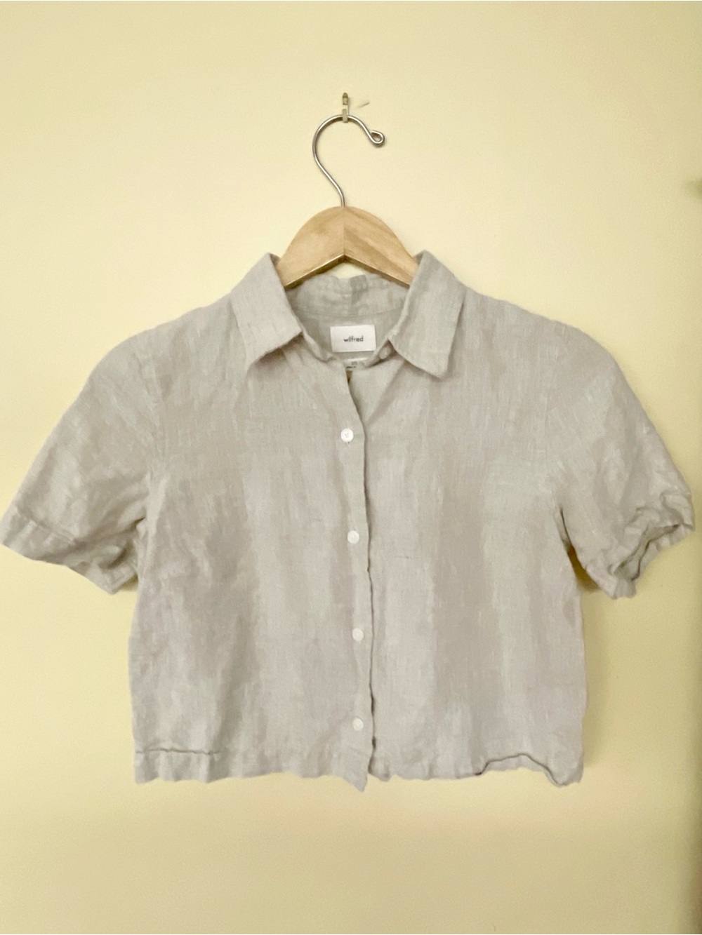 Wilfred Cropped Linen Button-Down Top